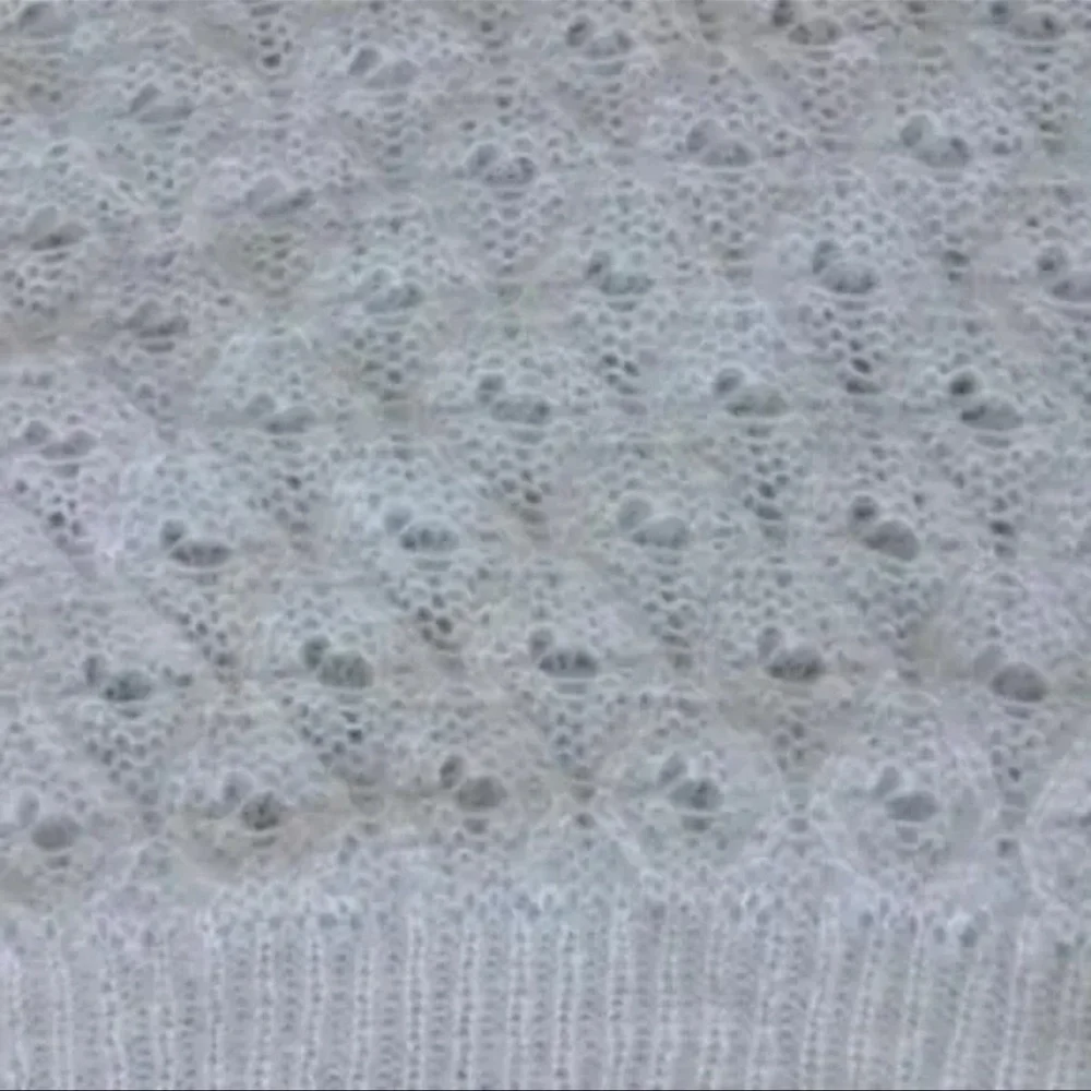 H&M Divided Soft Pointelle Knit White Cream Buttery Soft Infinity Scarf